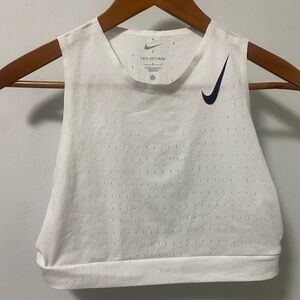 Nike White Cropped Tank Top